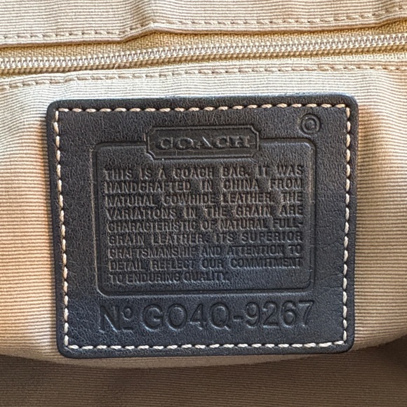 Vintage Coach Hamptons Black Leather Flap Satchel | 9267 | Hangtag | LIKE-NEW - Picture 7 of 12